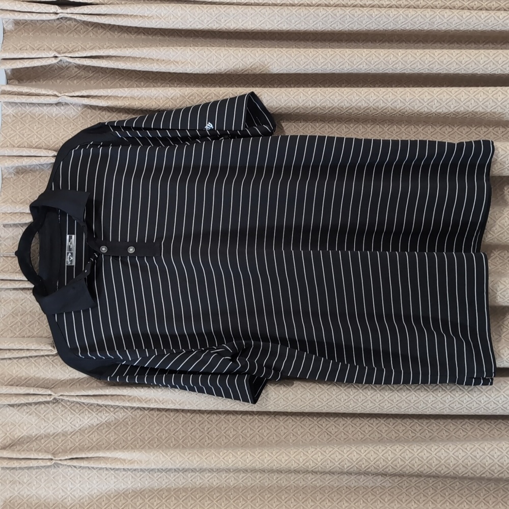 Callaway Golf Men’s Performance Polo Shirt Black/White Striped Size 2XL
